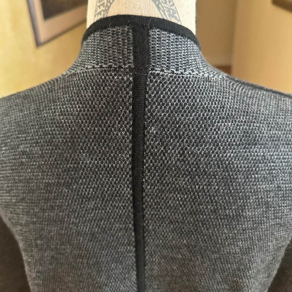 Talbots Long Open Front Merino Wool Cardigan Charcoal Gray Size Large - Picture 6 of 10